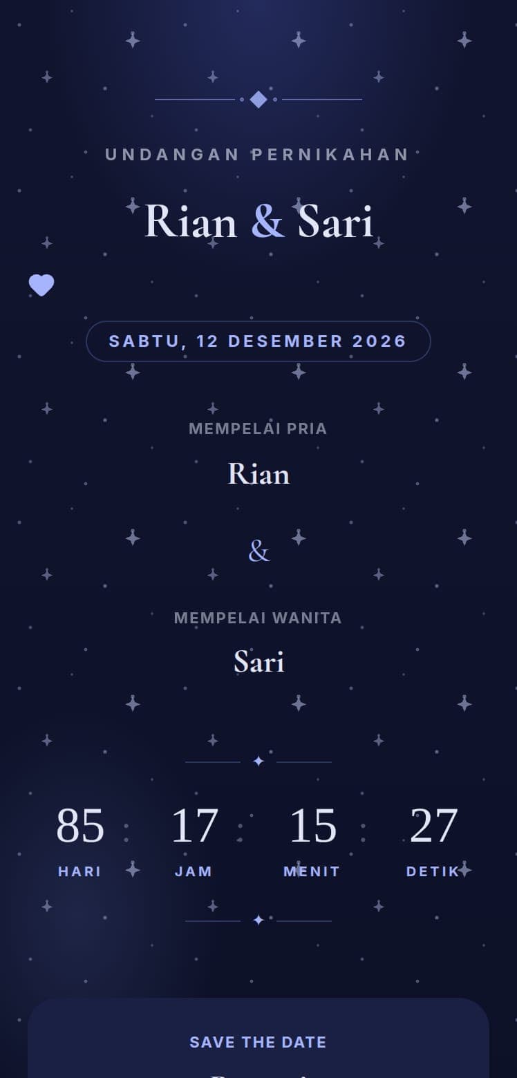 Preview tema Celestial Night